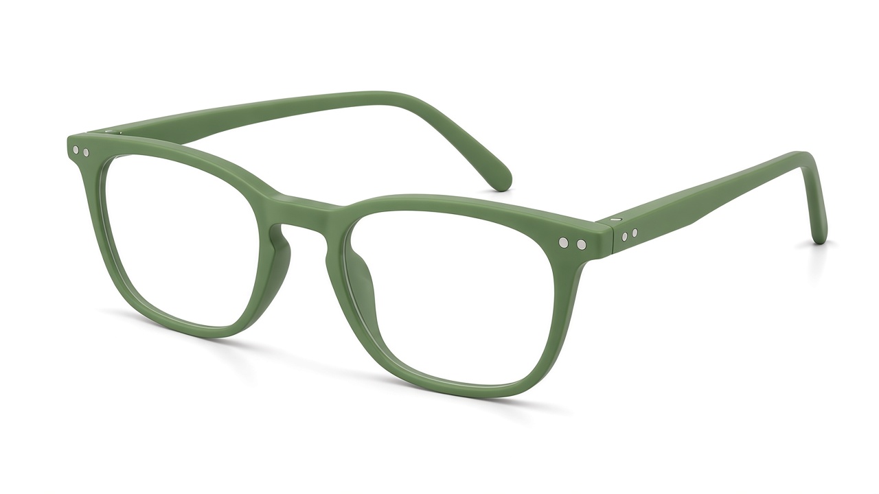 Visionari Light Quadrado — Verde sólido fosco — Leitura, armação