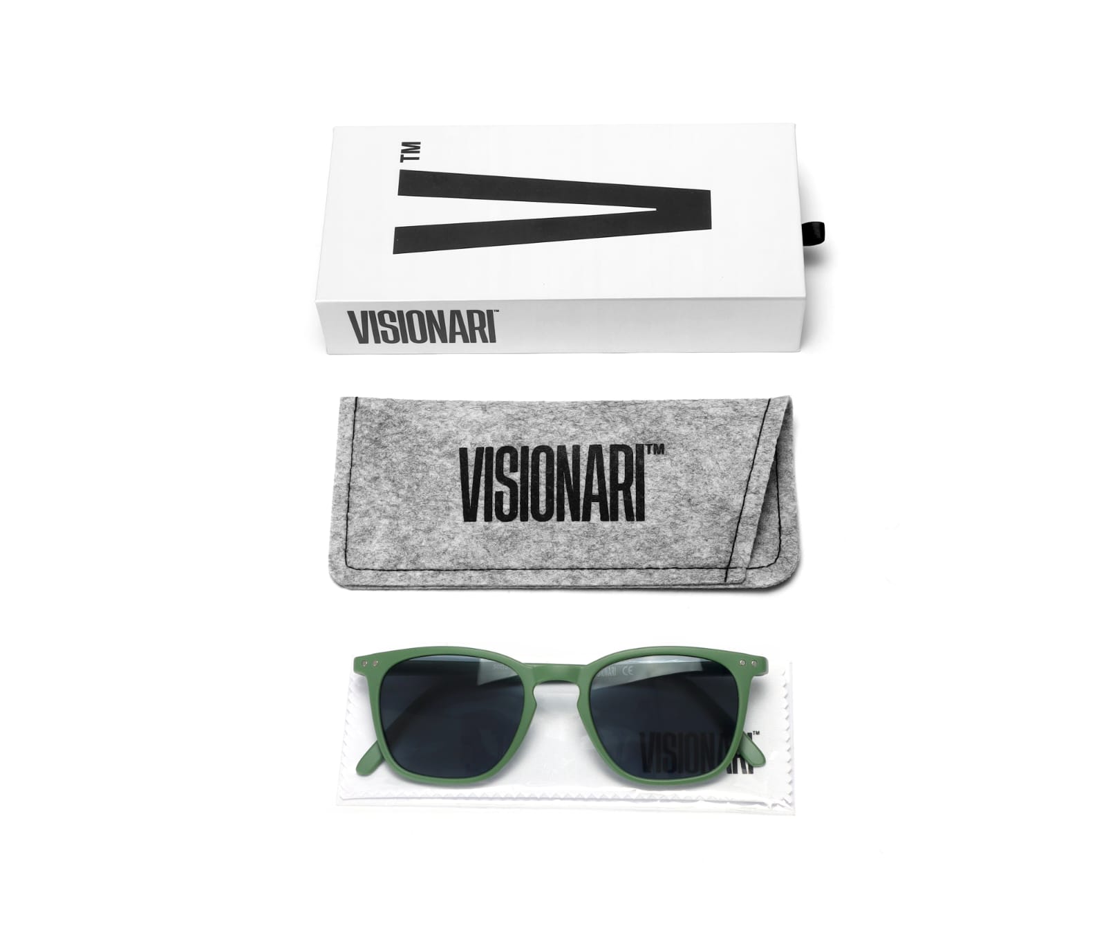 Visionari Light Quadrado — Verde sólido fosco — Sol