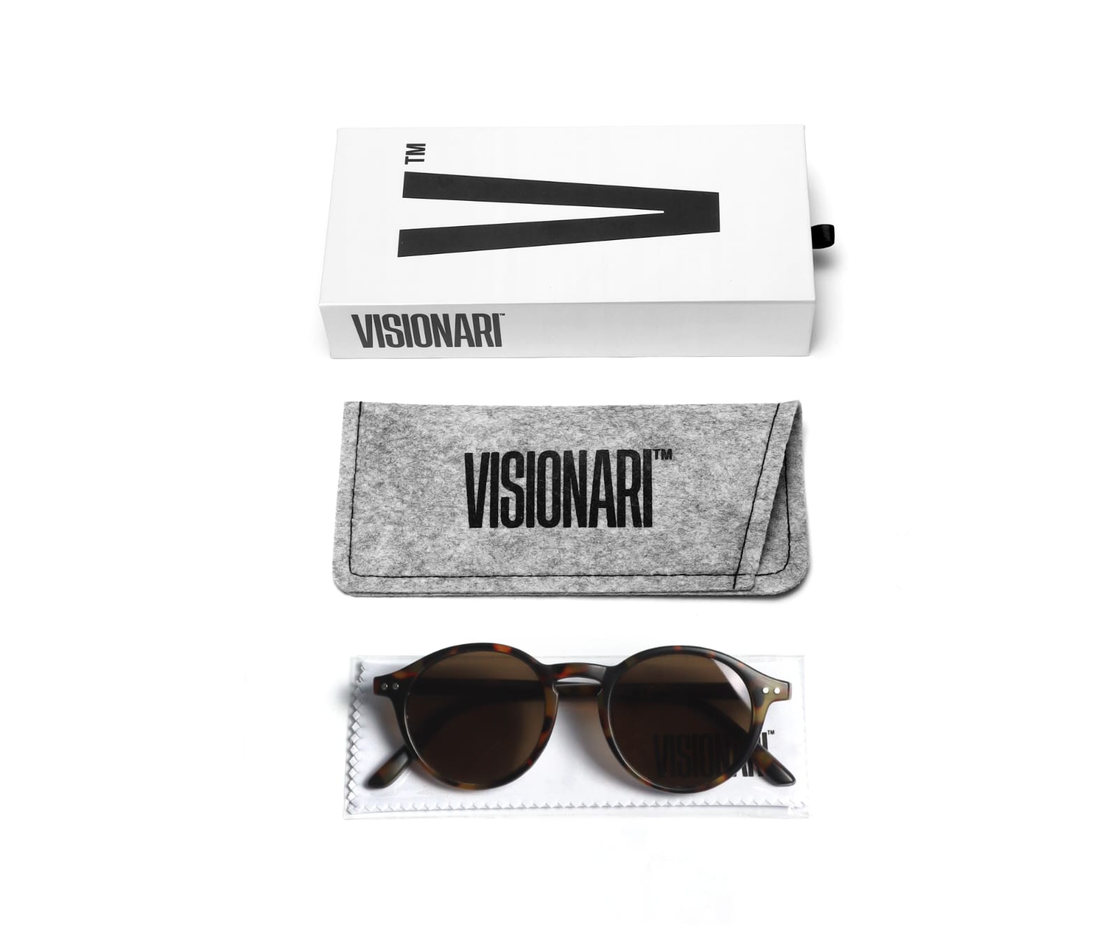 Visionari Light Redondo — Tartaruga marrom fosco — Sol