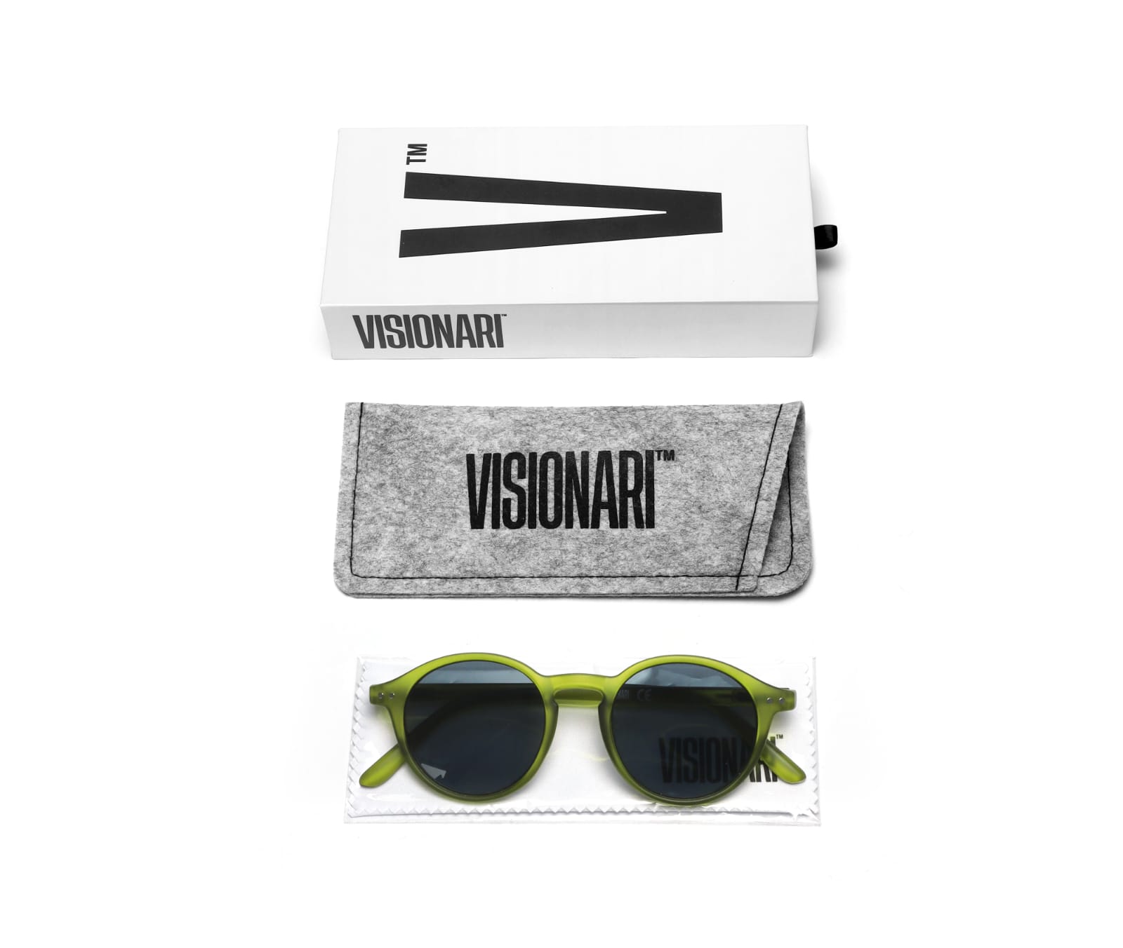 Visionari Light Redondo — Verde cristal fosco — Sol