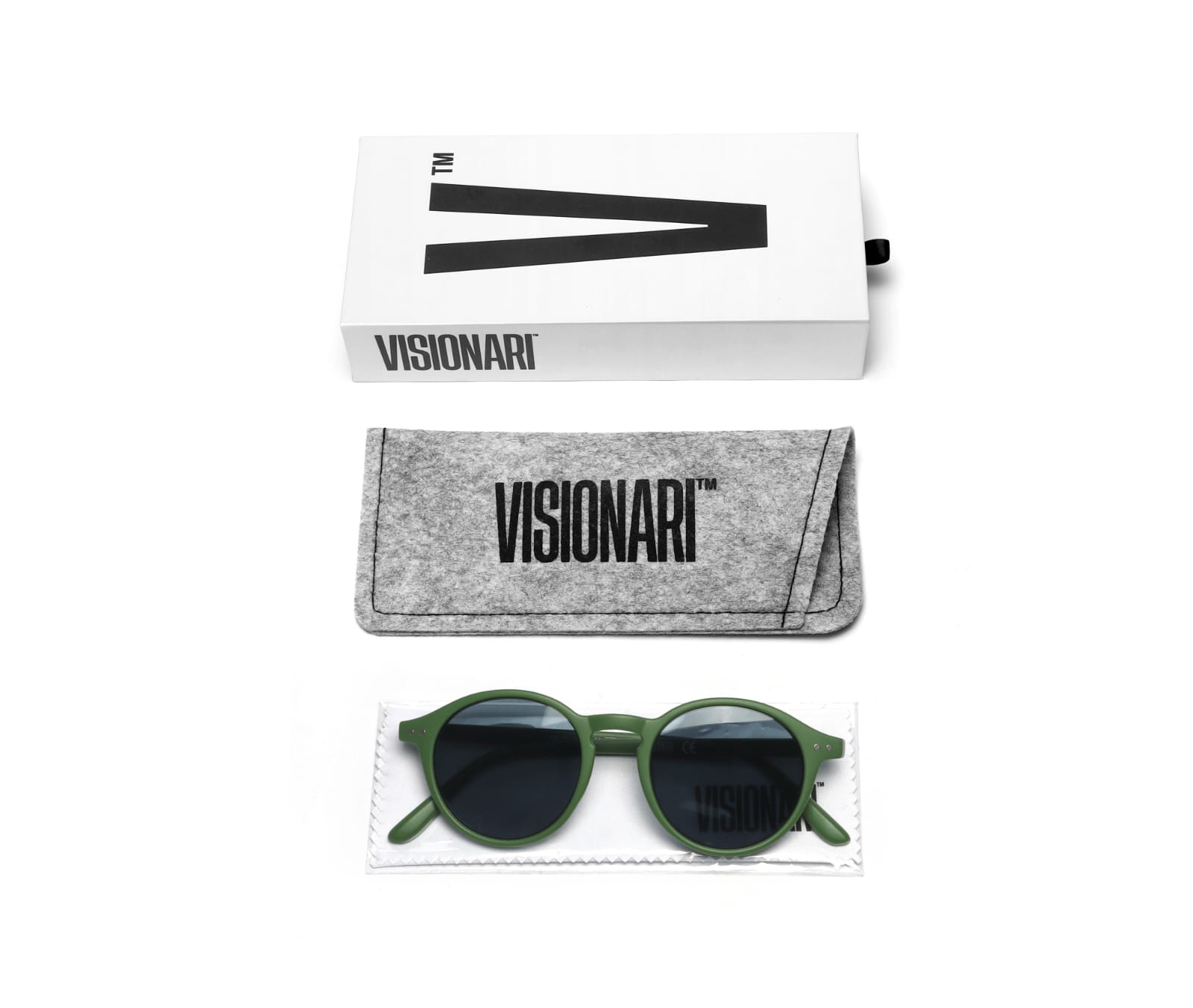 Visionari Light Redondo — Verde sólido fosco — Sol